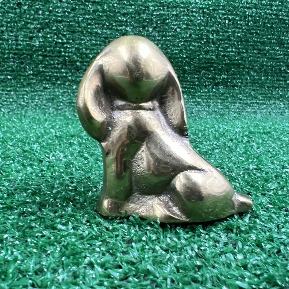 Vintage Brass Sitting Dog Figure Brass Statue Paperweight Or‎ Home/Office Decor